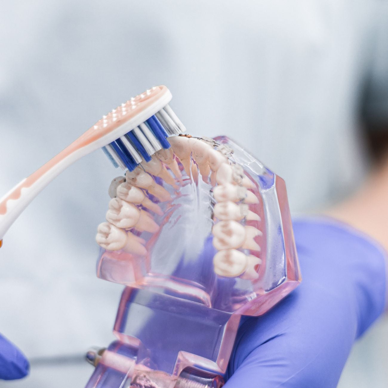 A toothbrush, close up