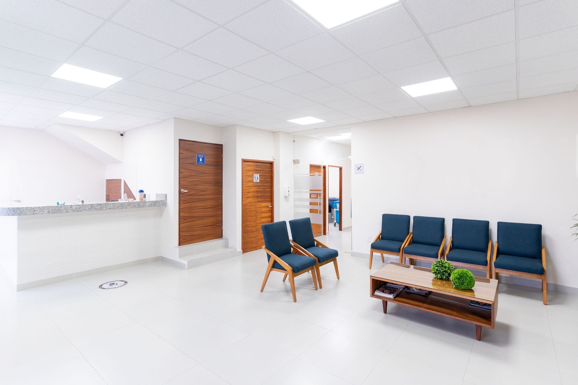 A clinic reception desk