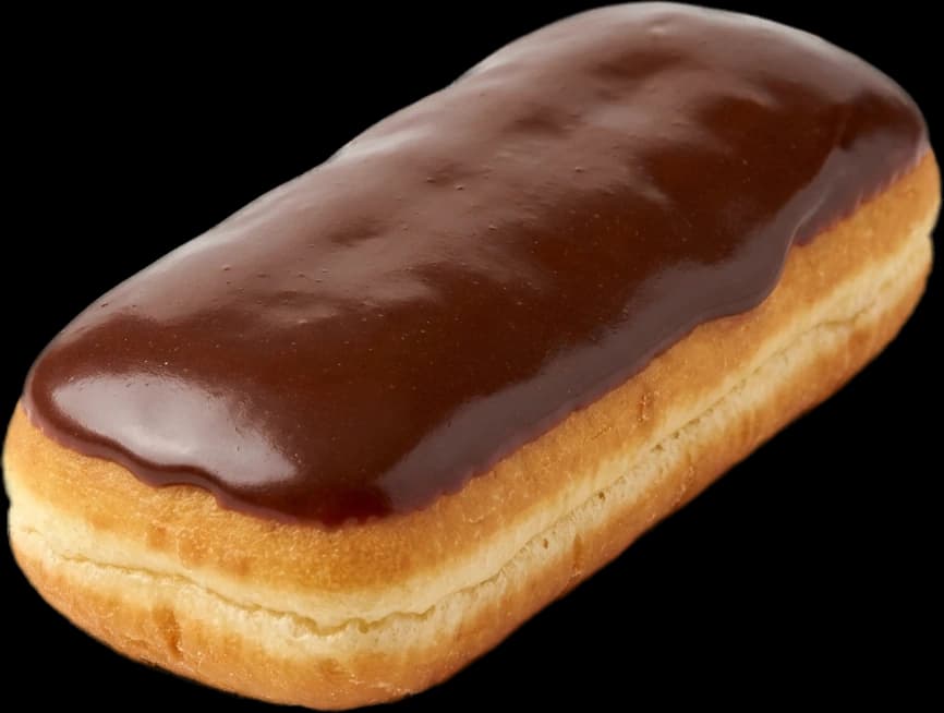 A chocolate-iced long john