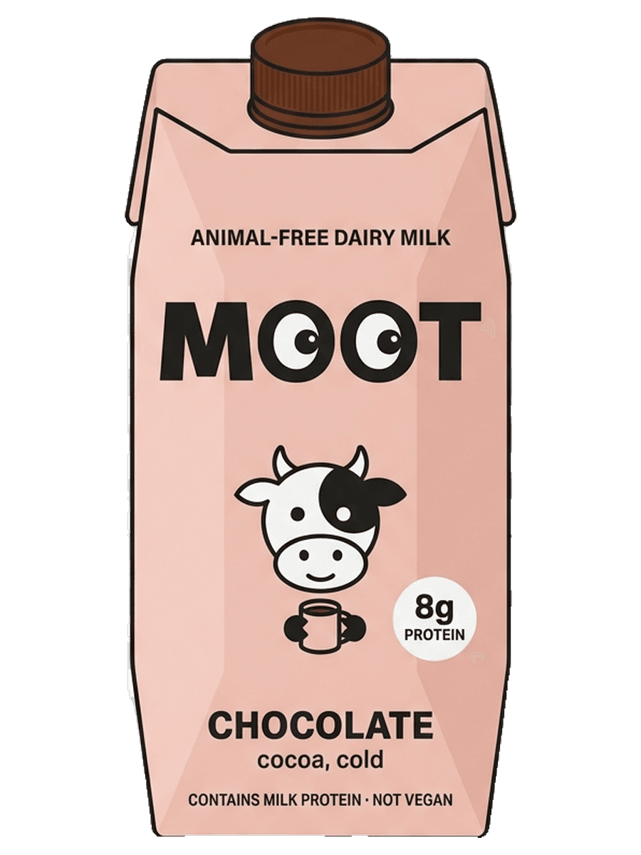 A Chocolate carton: animal-free dairy milk, cocoa, cold