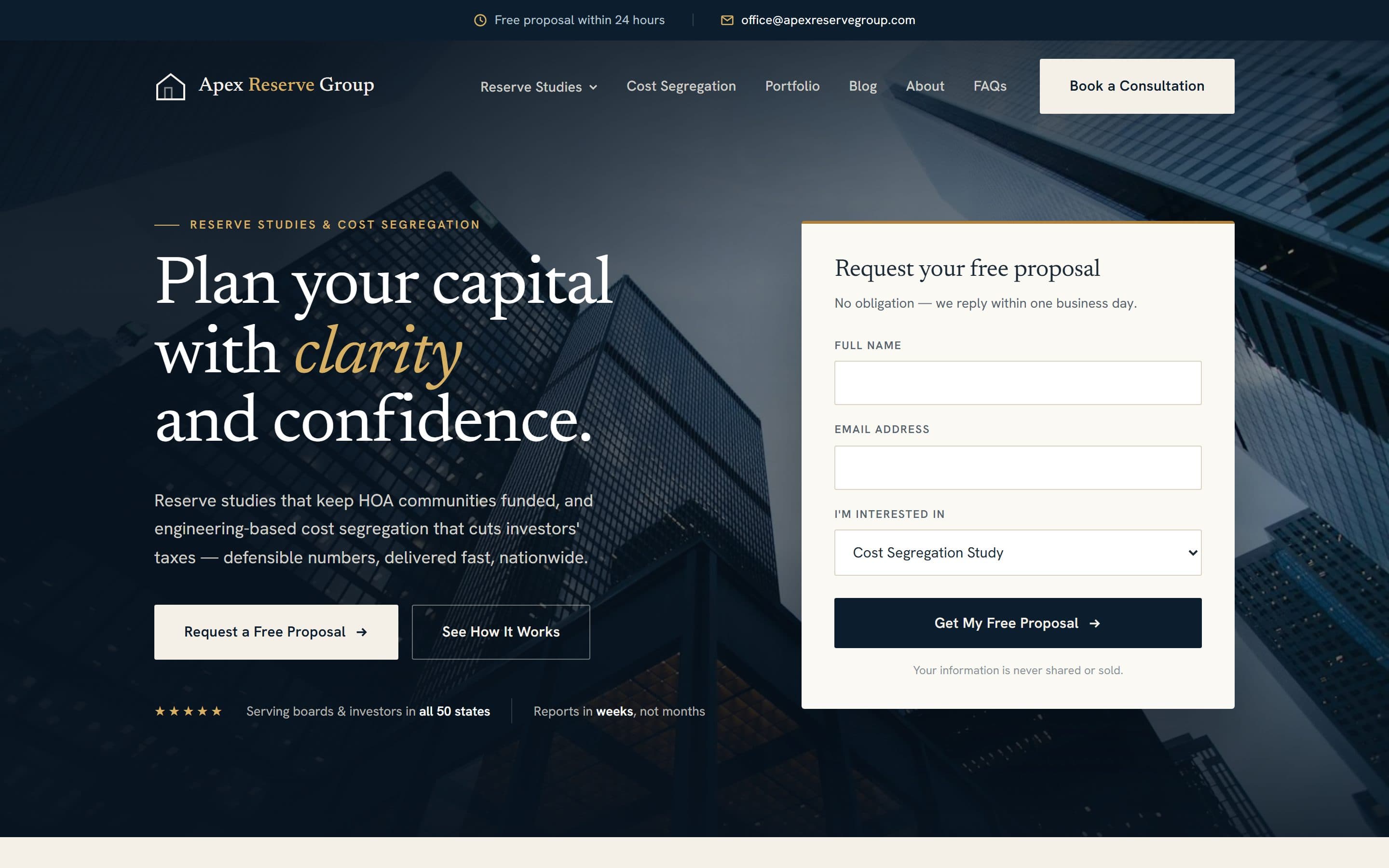 Screenshot of Apex Reserve Group