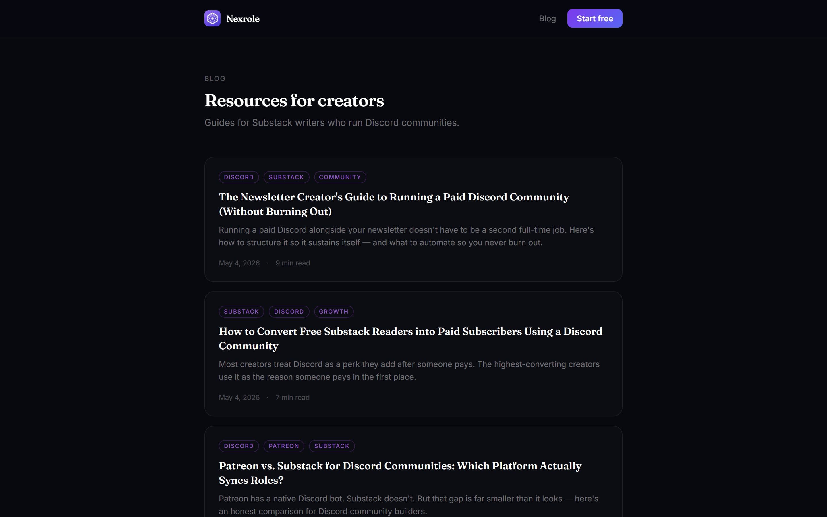 Nexrole: The blog: guides for writers running paid Discord communities