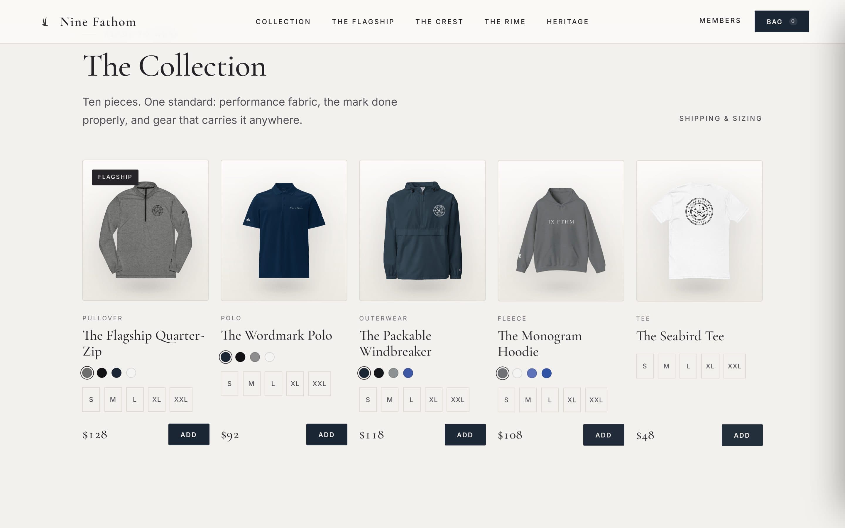 Nine Fathom: The Collection: ten pieces, one standard