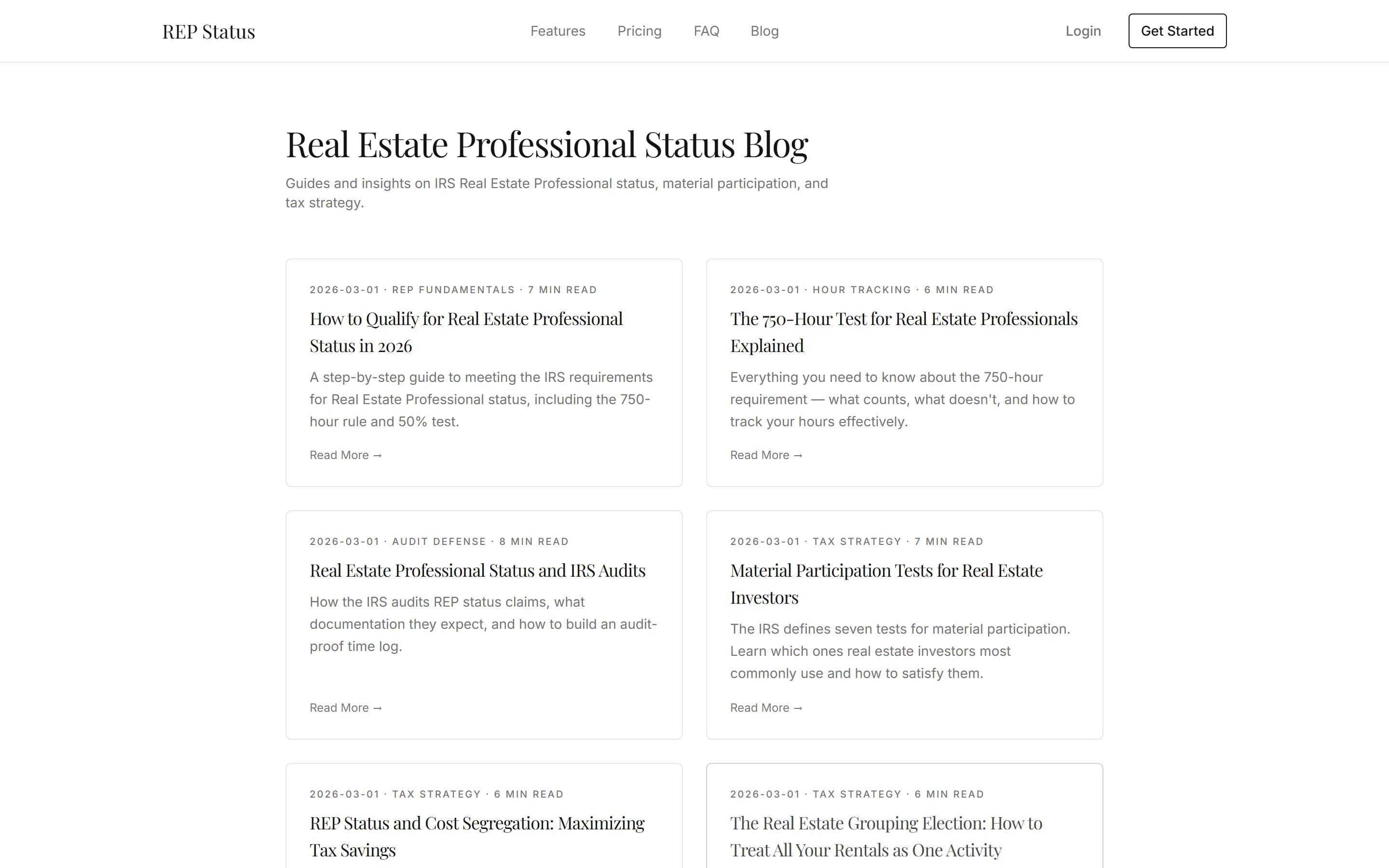 REP Status: Blog index covering REPS rules and audit defense